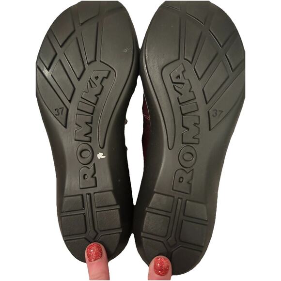 Romika Shoes Womens Size 37 6.5 -7 Brown Black Leather‎ Slip On Comfort Loafer - Picture 10 of 10